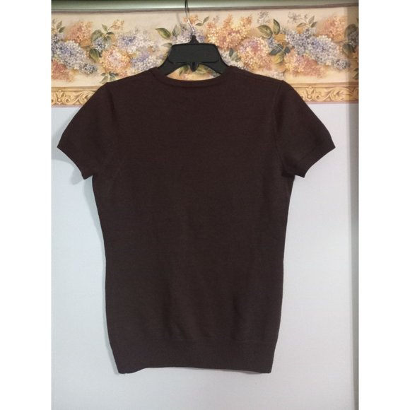 Lilly Pulitzer Small Brown Merino Wool Owl Lightweight Casual Occasion Knit Top - Picture 3 of 4